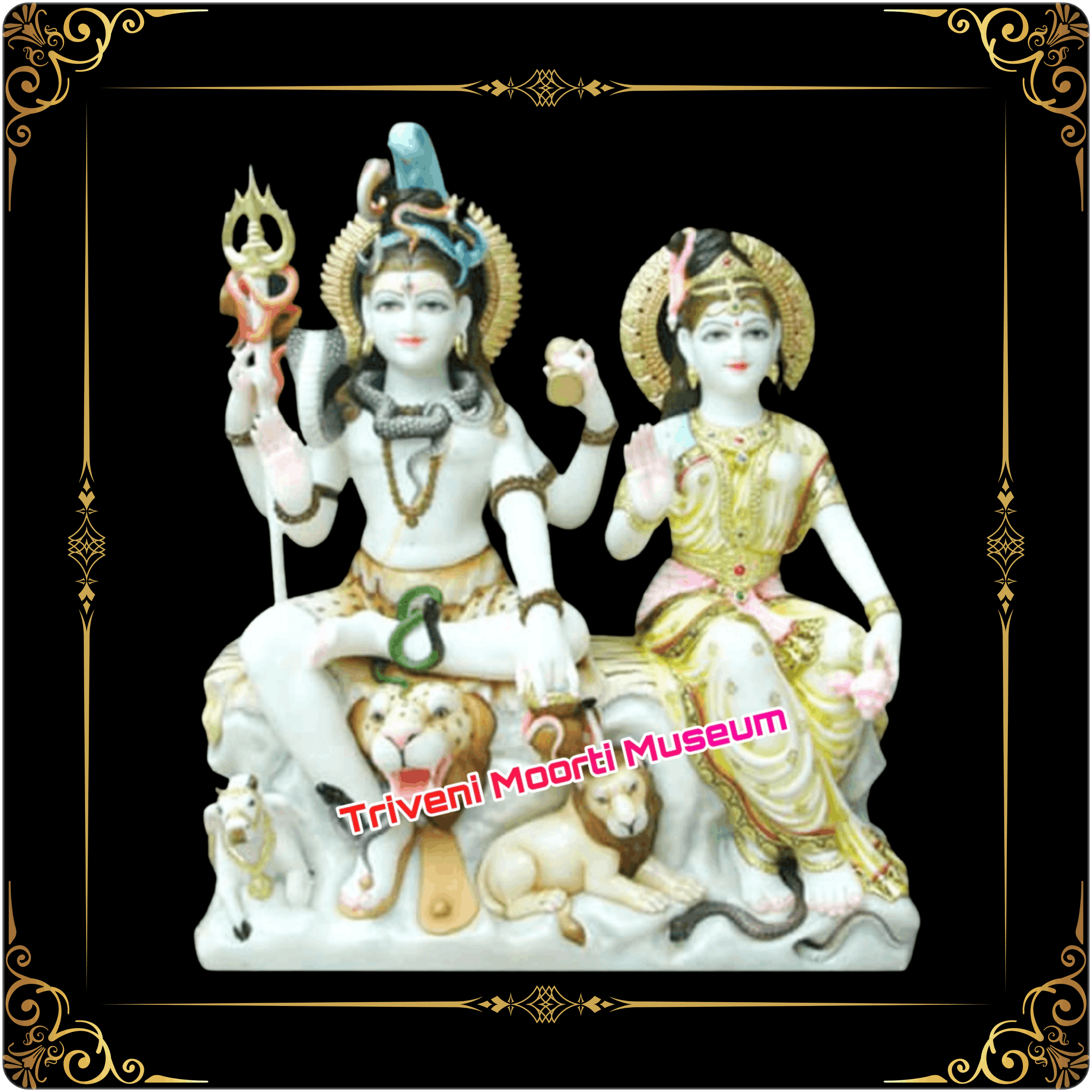 Shiv Parvati Marble Murti